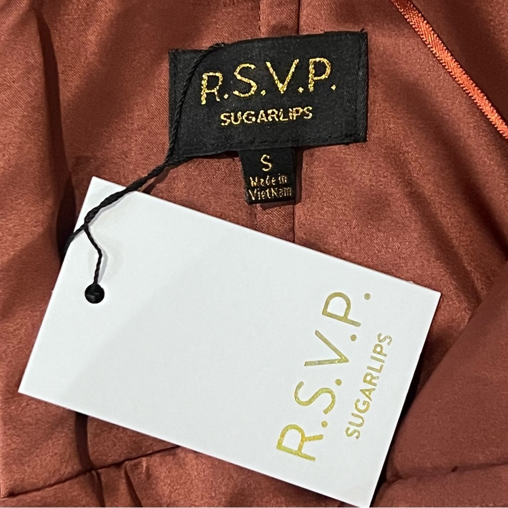 R.S.V.P Sugarlips Women’s Beloved Ruched Sweetheart Convertible Dress Rust Small - Picture 9 of 15